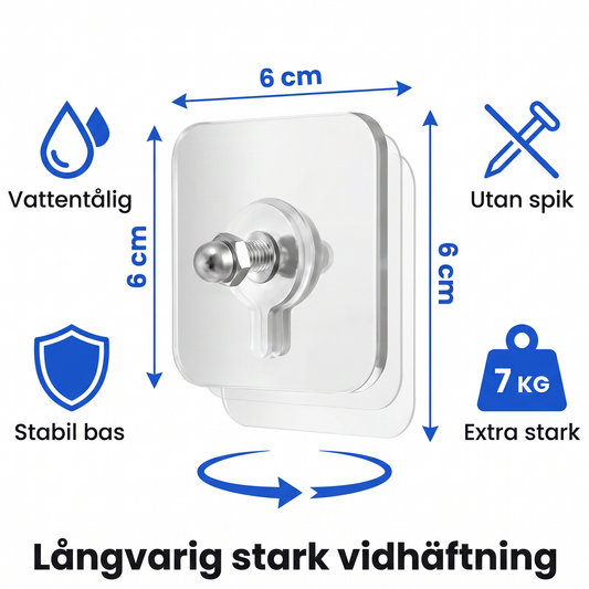 Zvarelo — Väggkrokarna som håller 7 kg utan borrhål och lämnar väggen helt intakt