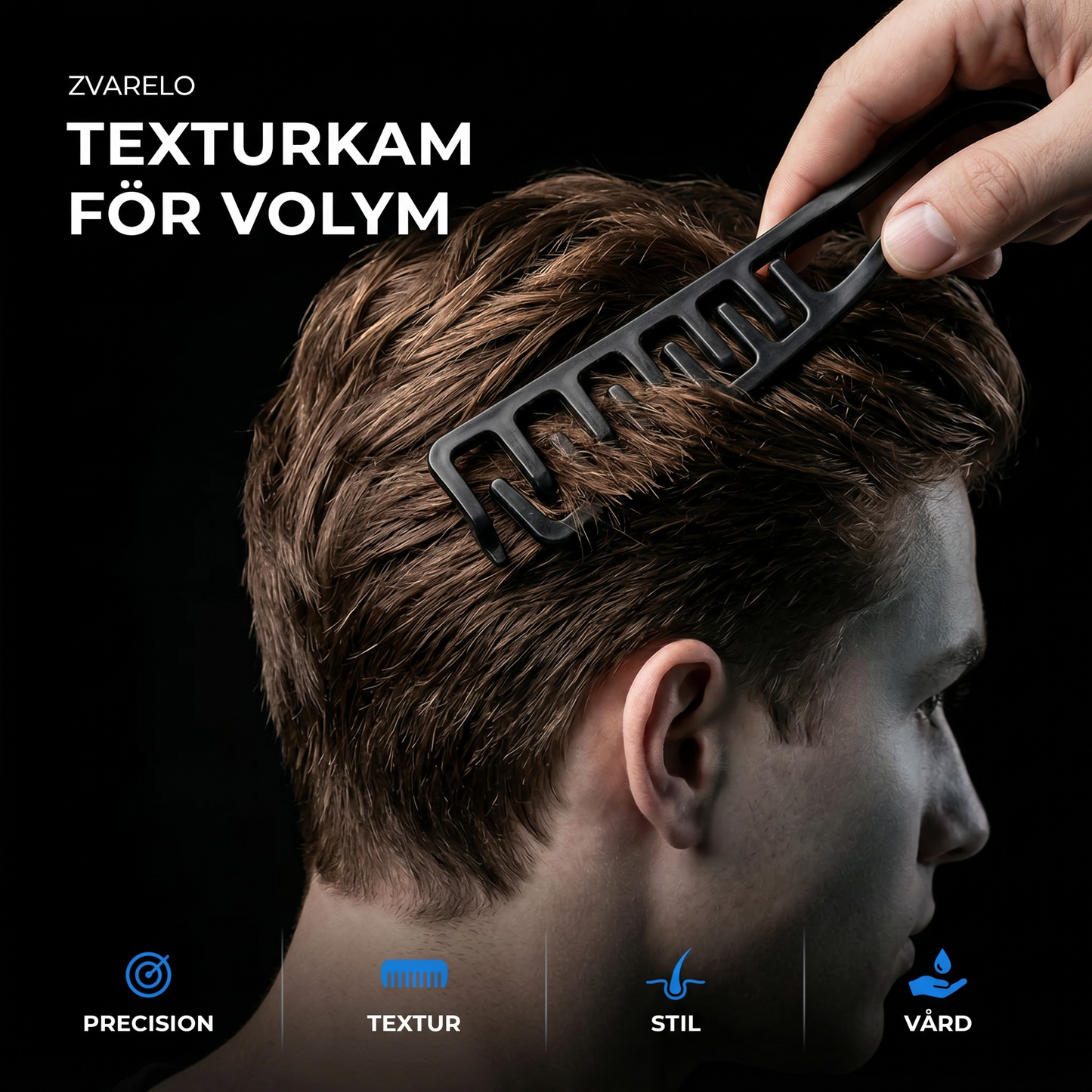 Zvarelo™ — Den Originella Stylingkammen som ger barbershop-volym på 30 sekunder