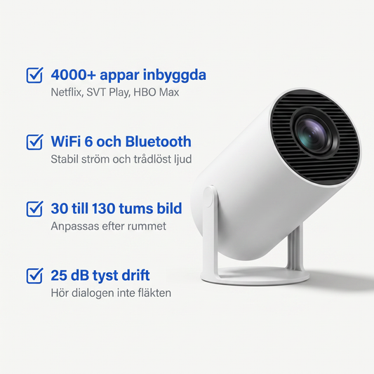 Zvarelo™ – Smart miniprojektor med WiFi 6 och 4000+ appar