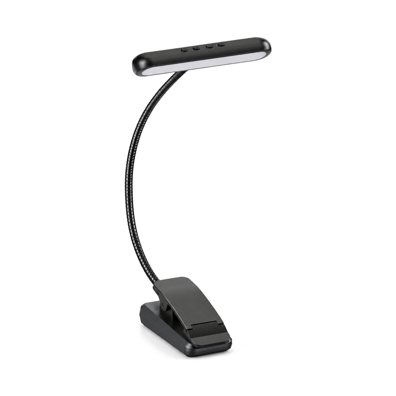Bokläsarlampa med klips i färgen svart