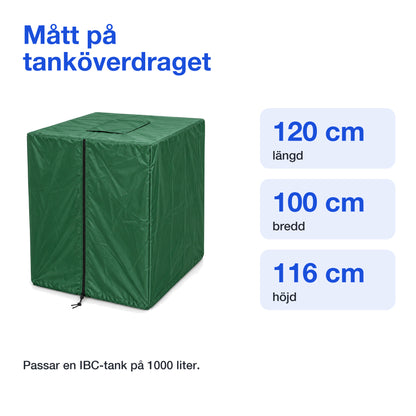 Mått på tanköverdraget: 120 × 100 × 116 cm