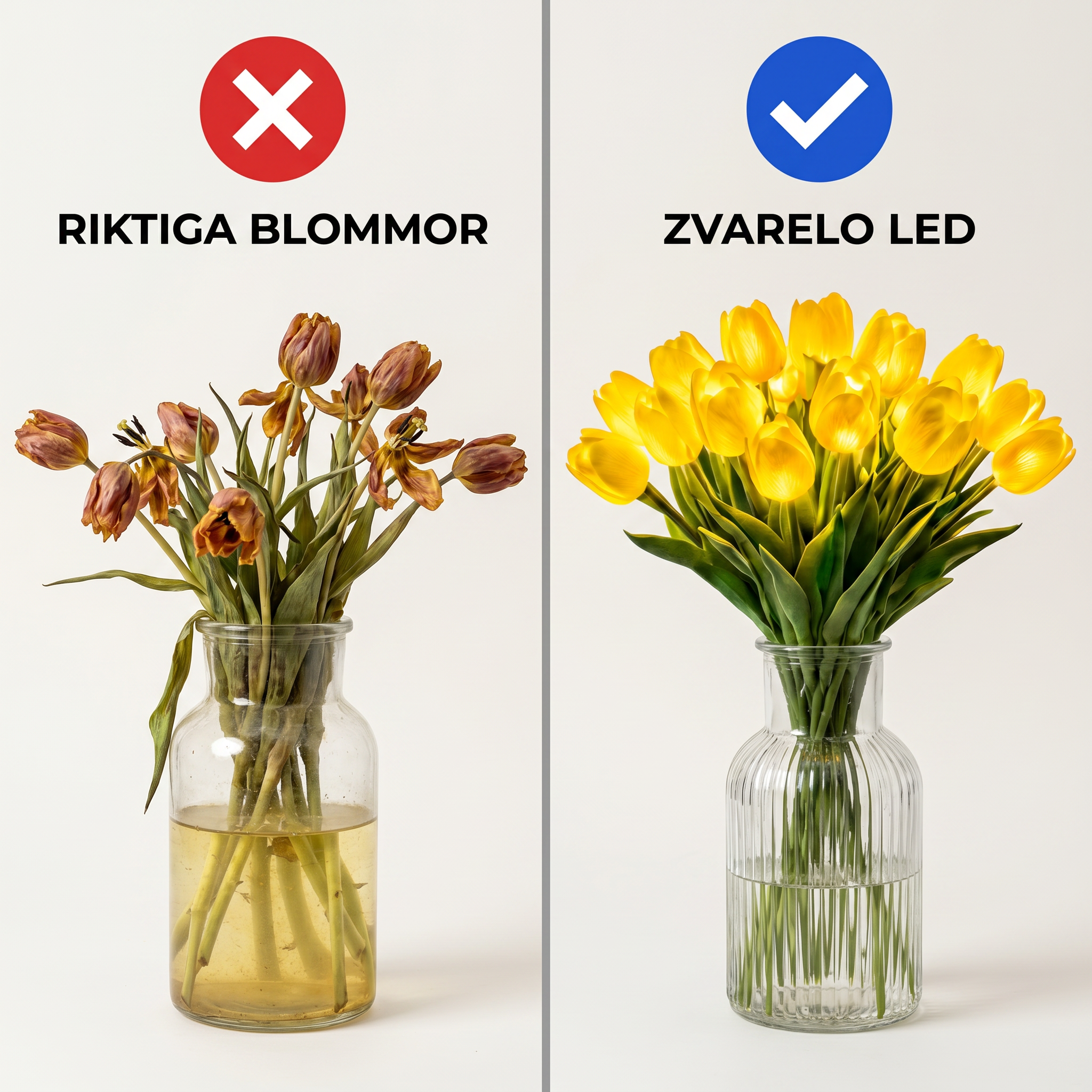 Zvarelo™ — Den Originella LED-Tulpanen med varmvitt sken som aldrig vissnar