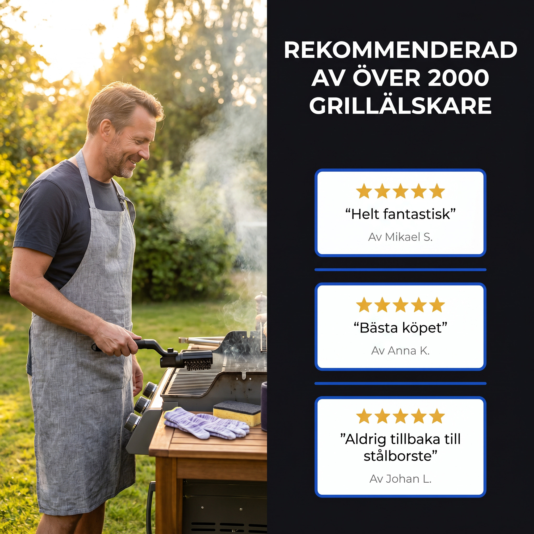 Zvarelo™ — Grillborsten utan metalltrådar som rengör gallret på 90 sekunder utan risk för förorening