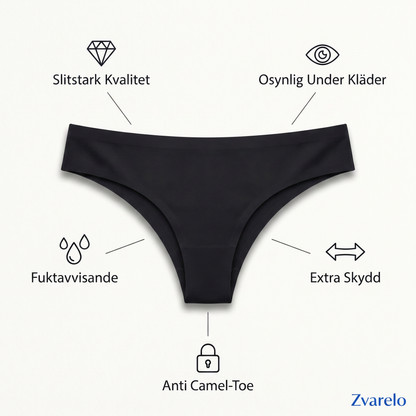 Zvarelo™ — Stringtrosan med vadderad insats som eliminerar camel toe under alla tights utan att synas