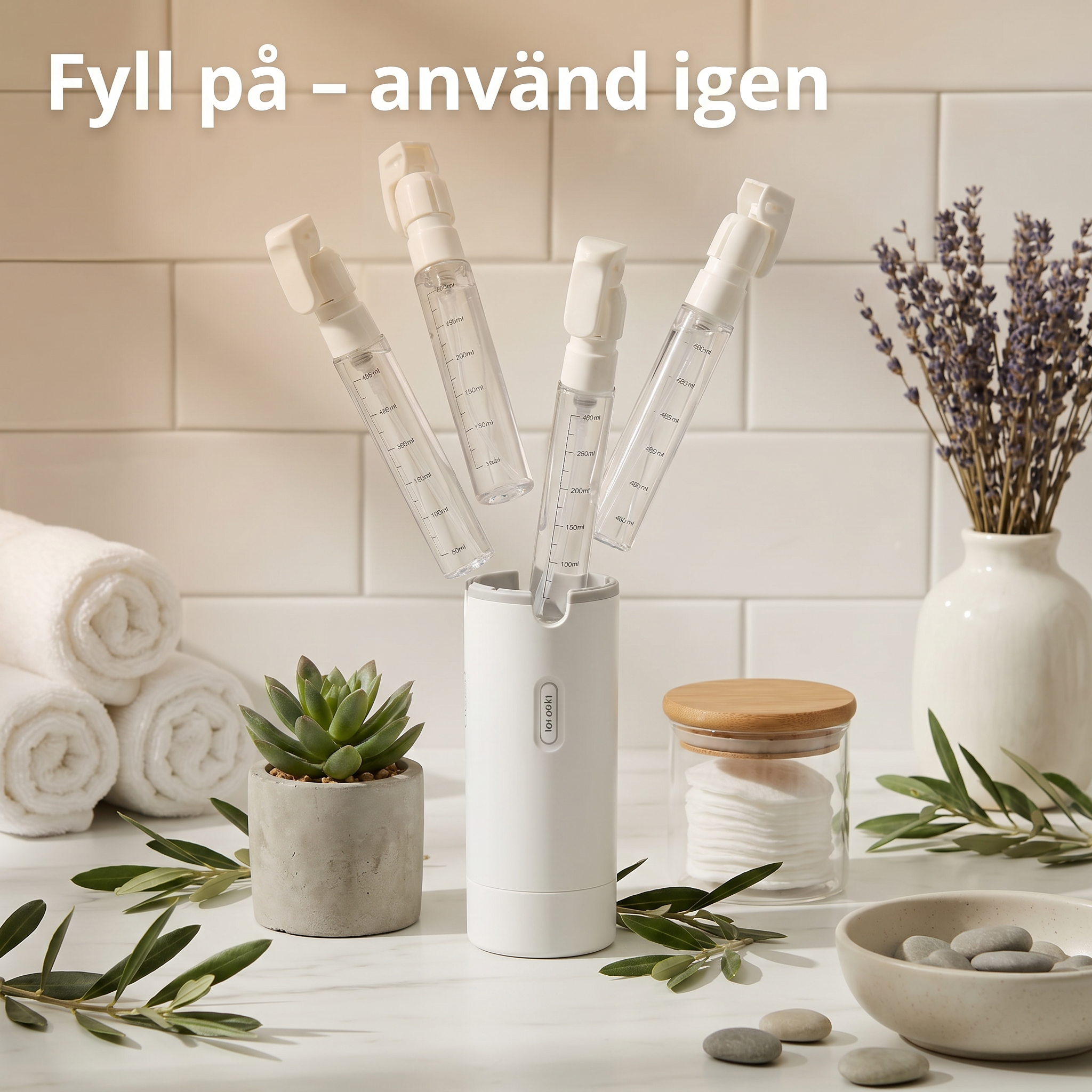 Zvarelo™ — Reseflaskan med 4 pumpar som samlar hela din rutin läckagesäkert i jackfickestorlek