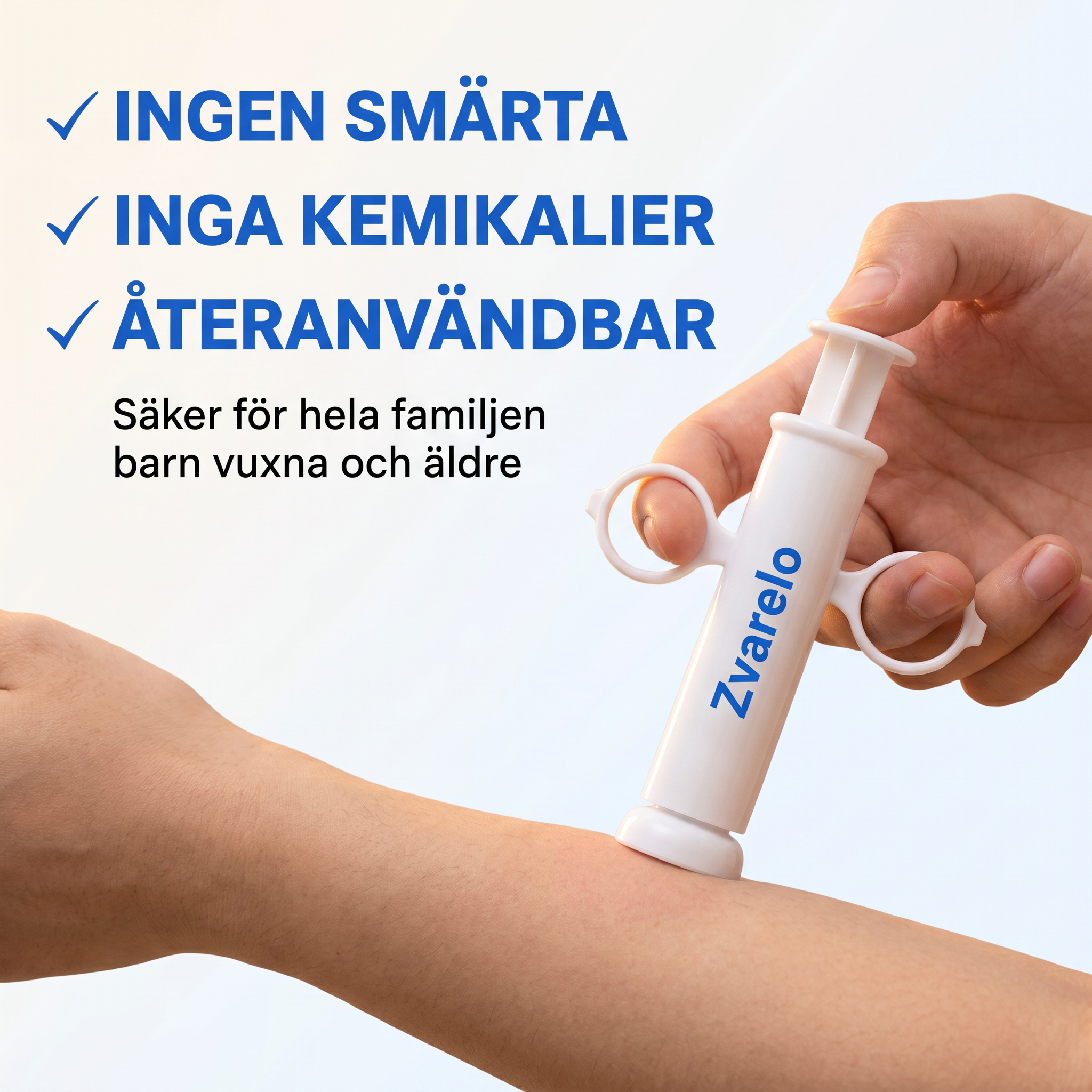 Zvarelo™ — Den Originella Sugpennan som drar ut myggbettets saliv och tar bort klådan vid källan