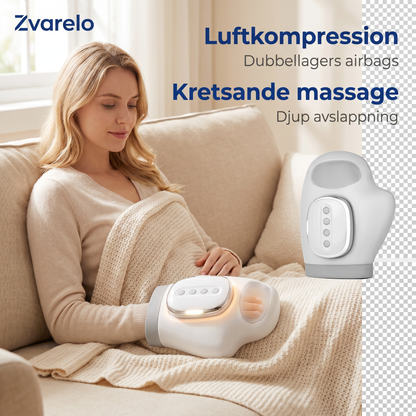 Zvarelo — Handmassagern med luftkompression och värme som lindrar stelhet och stickningar på 15 minuter om dagen