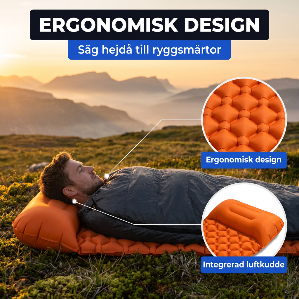 Zvarelo™ — Det Originella Kompakta Liggunderlaget som blåser upp sig självt på 30 sekunder