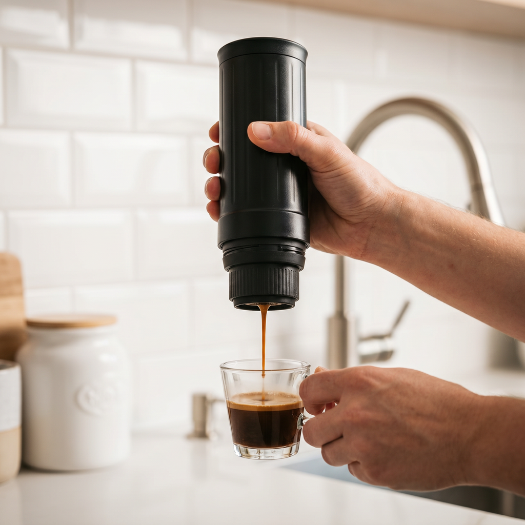 Zvarelo™ — Espressomaskinen som brygger riktig espresso på 3 minuter var du än är utan eluttag