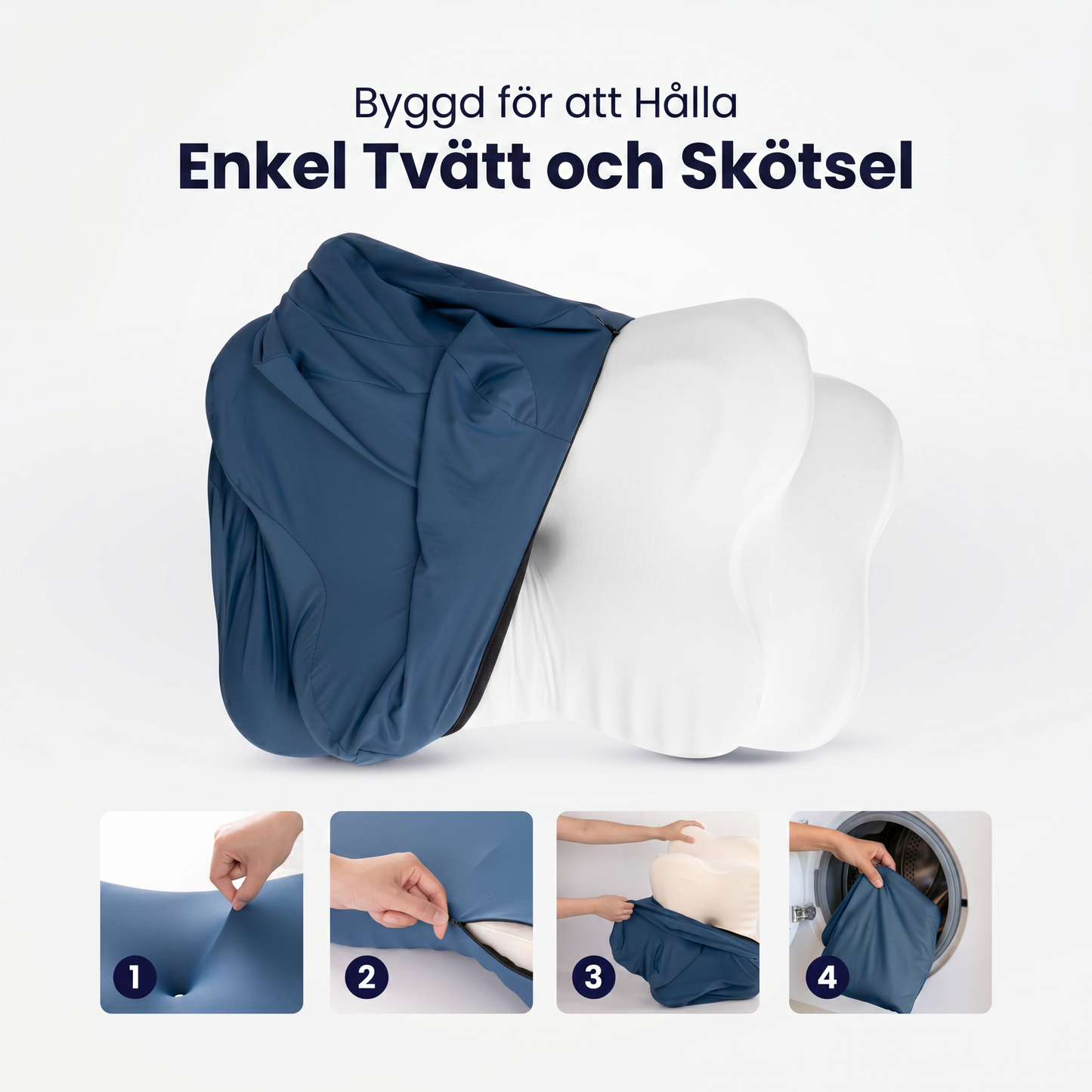 Zvarelo™ — Ergonomiska Sömnkudden med minnesskum som stöder nacken och minskar morgonstelhet