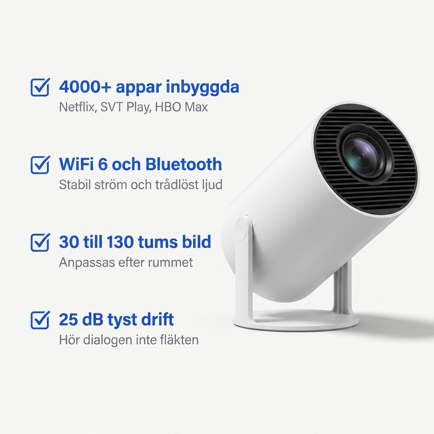 Zvarelo™ – Smart miniprojektor med WiFi 6 och 4000+ appar