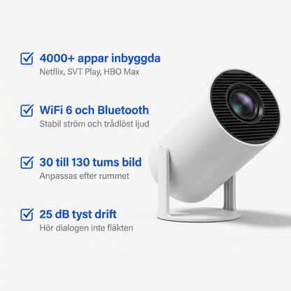 Zvarelo™ – Smart miniprojektor med WiFi 6 och 4000+ appar