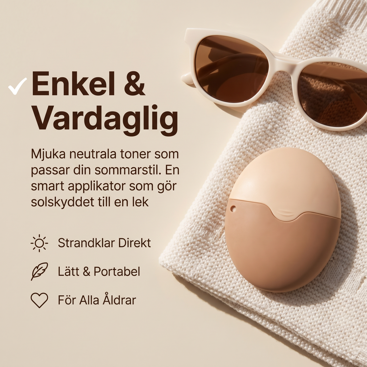 Zvarelo™ — Solskyddsapplikatorn som ger jämn täckning på under en minut och håller händerna rena