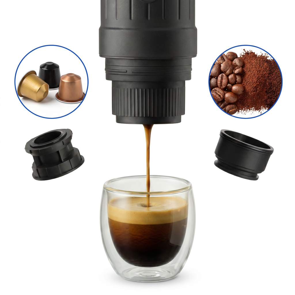 Zvarelo™ — Espressomaskinen som brygger riktig espresso på 3 minuter var du än är utan eluttag
