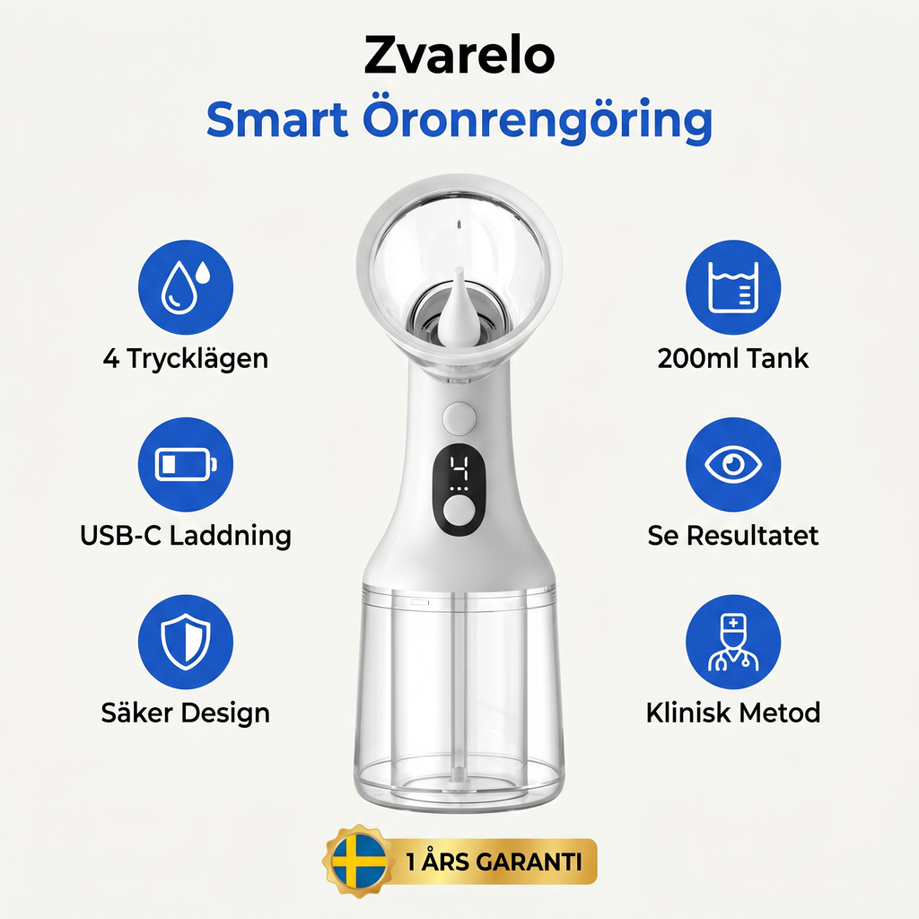 Zvarelo™ — Öronrengöraren som rensar vaxproppen hemma på 3 minuter utan tops eller klinikbesök