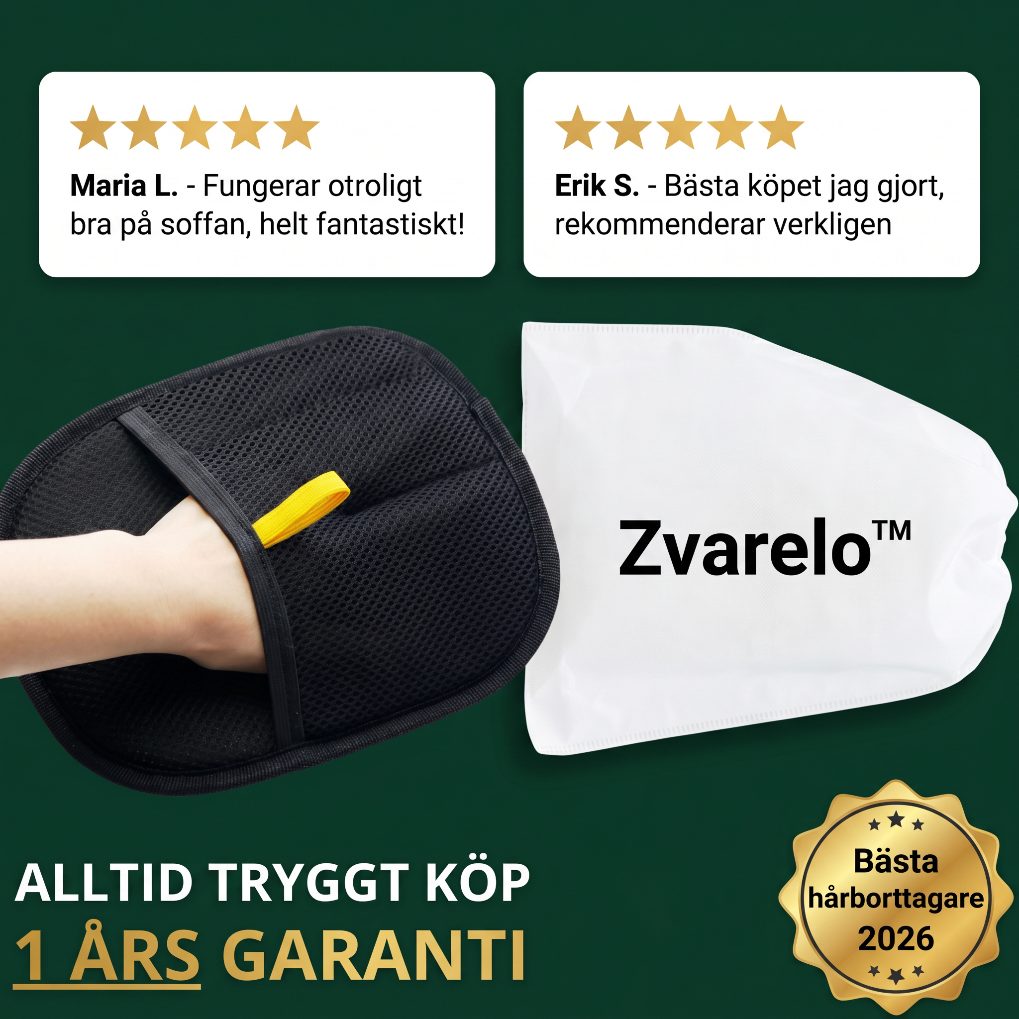 Zvarelo™ — Hårborttagningshandsken som river av djurhår från soffor och kläder med ett drag