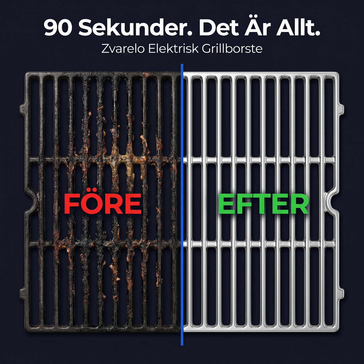 Zvarelo — Grillborsten utan metalltrådar som rengör gallret på 90 sekunder utan risk för förorening