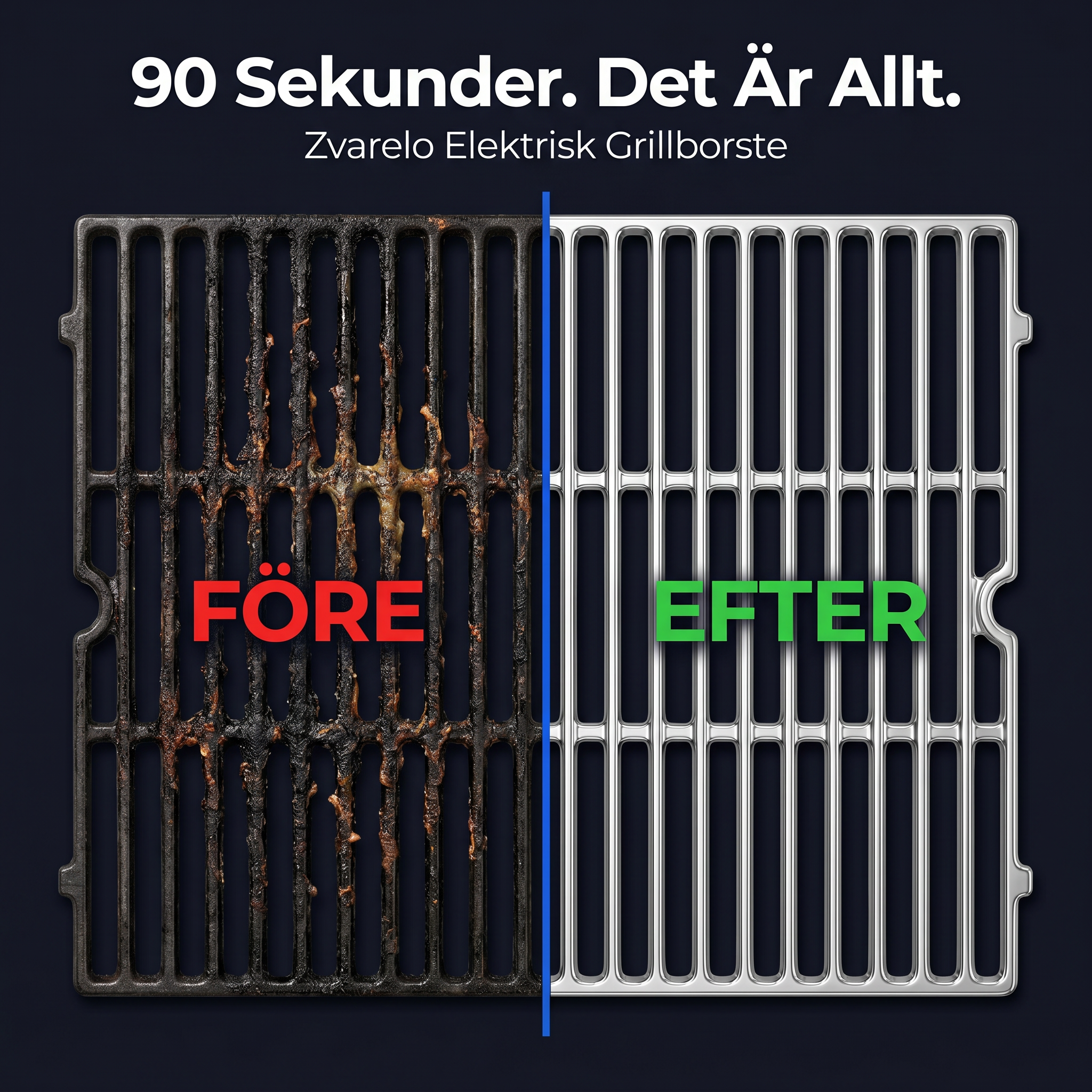 Zvarelo™ — Grillborsten utan metalltrådar som rengör gallret på 90 sekunder utan risk för förorening