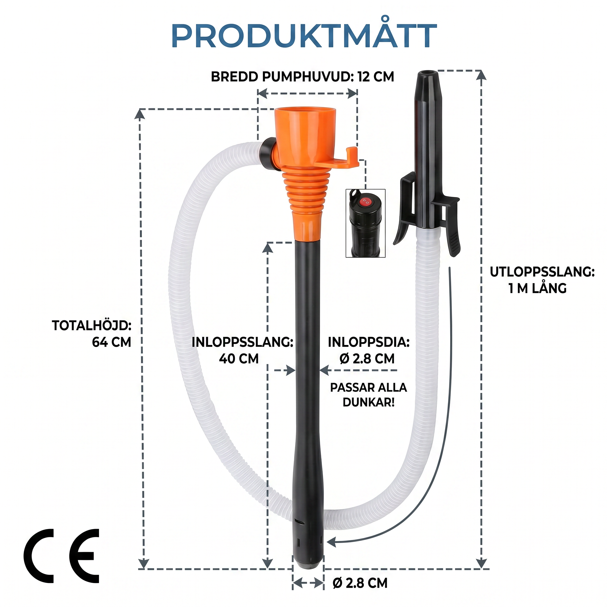 Zvarelo™ — Bränslepumpen som flyttar bränsle från dunken till tanken utan spill och passar båt, skoter och traktor