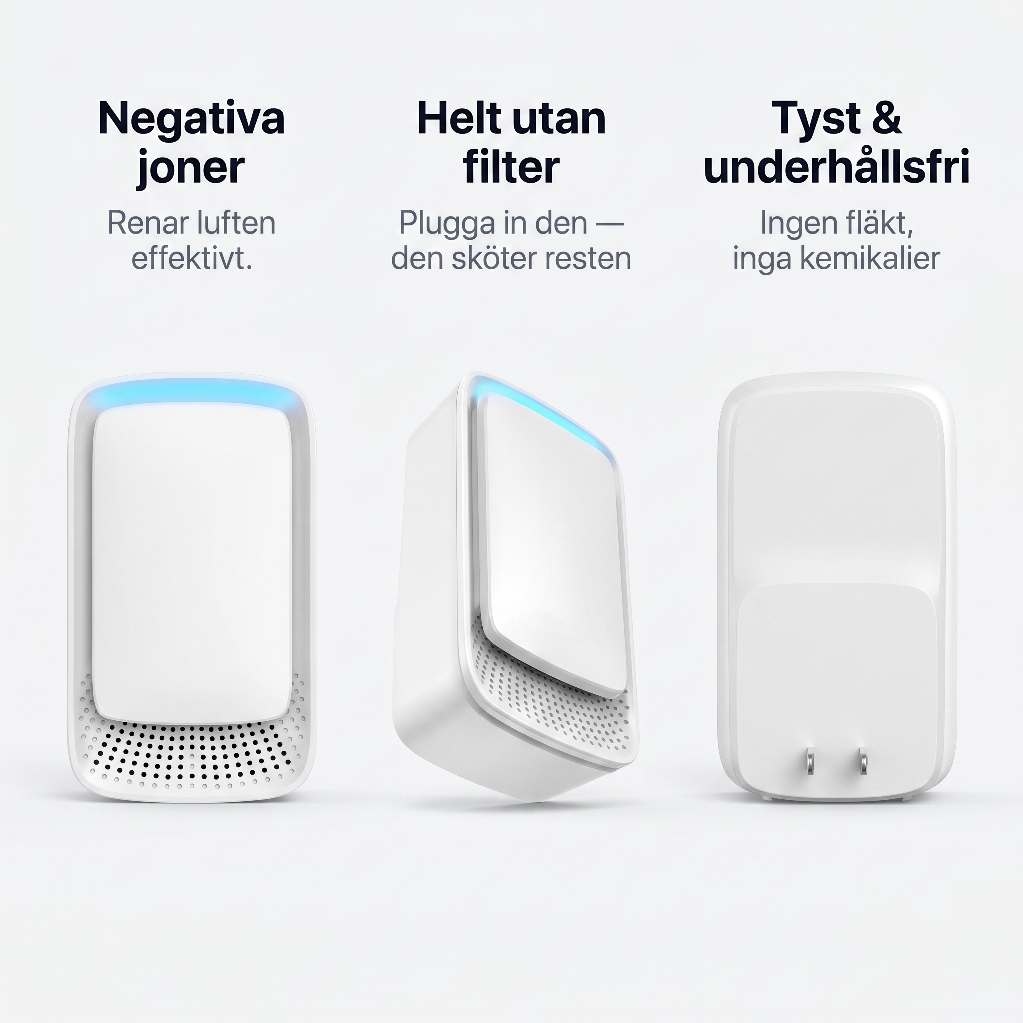 Zvarelo™ KvalsterFri — Jonisatorn som rengör sovrumslukten tyst och filterfritt så att du vaknar klarare