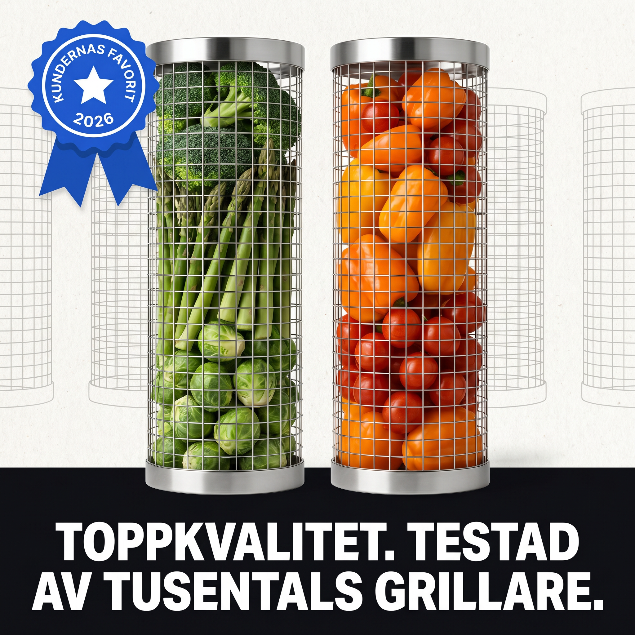 Zvarelo™ — Grillkorgen som håller räkor och grönsaker på plats, ger äkta grillsmak och diskas ren på fem minuter