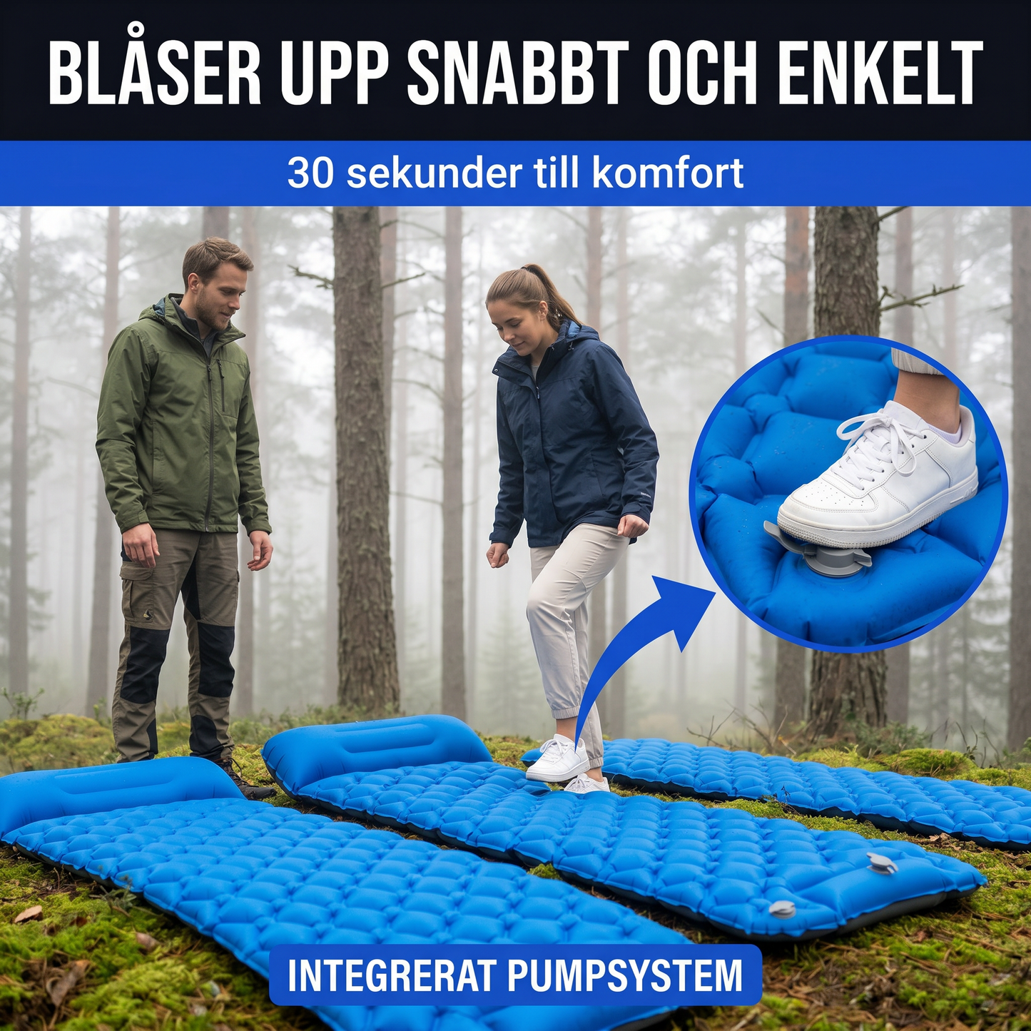 Zvarelo™ — Det Originella Kompakta Liggunderlaget som blåser upp sig självt på 30 sekunder