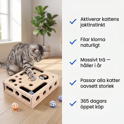 Zvarelo — Kattpussel i Trä med Inbyggd Klösbräda