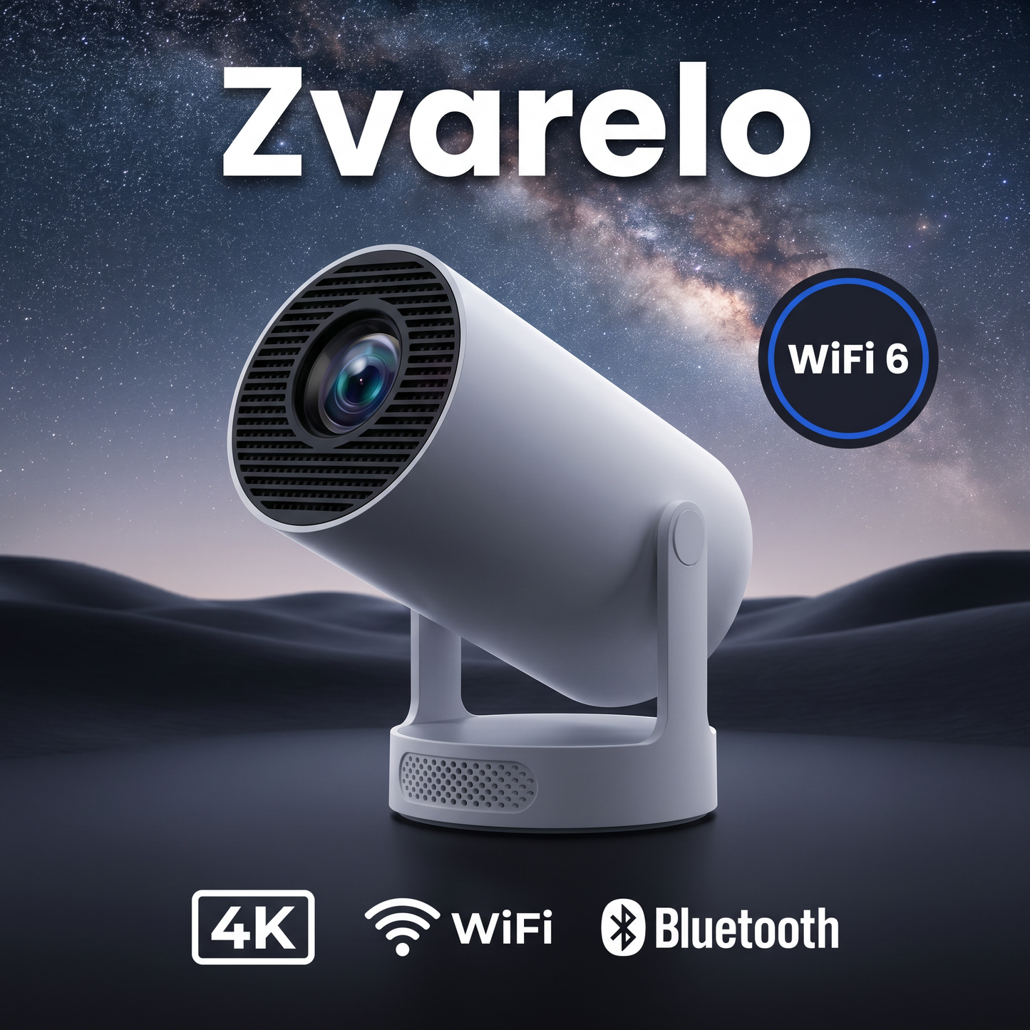 Zvarelo™ – Smart miniprojektor med WiFi 6 och 4000+ appar
