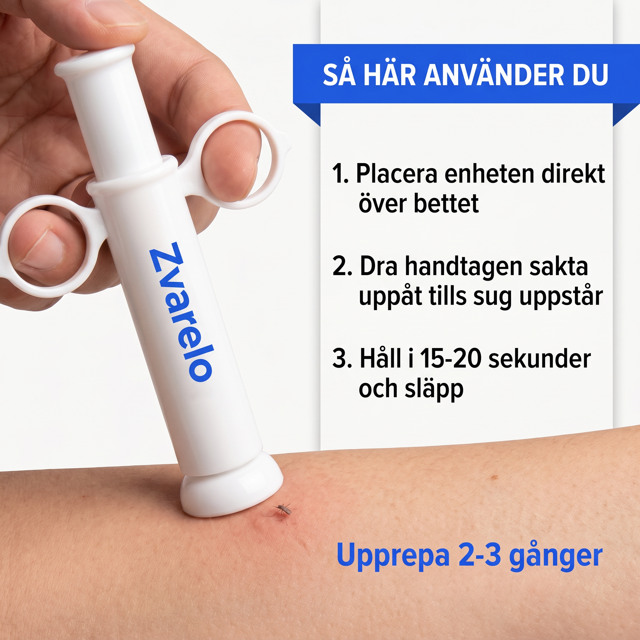 Zvarelo™ — Den Originella Sugpennan som drar ut myggbettets saliv och tar bort klådan vid källan