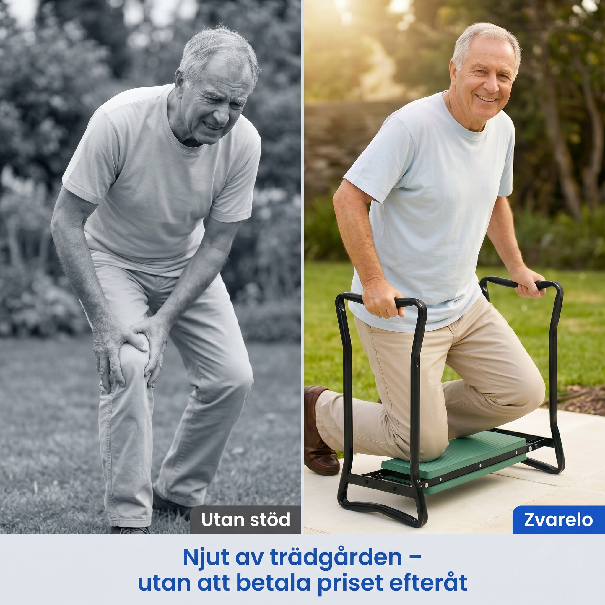 Zvarelo™ — Vändningsbara Trädgårdsdynan som är knädyna och sittplats i ett