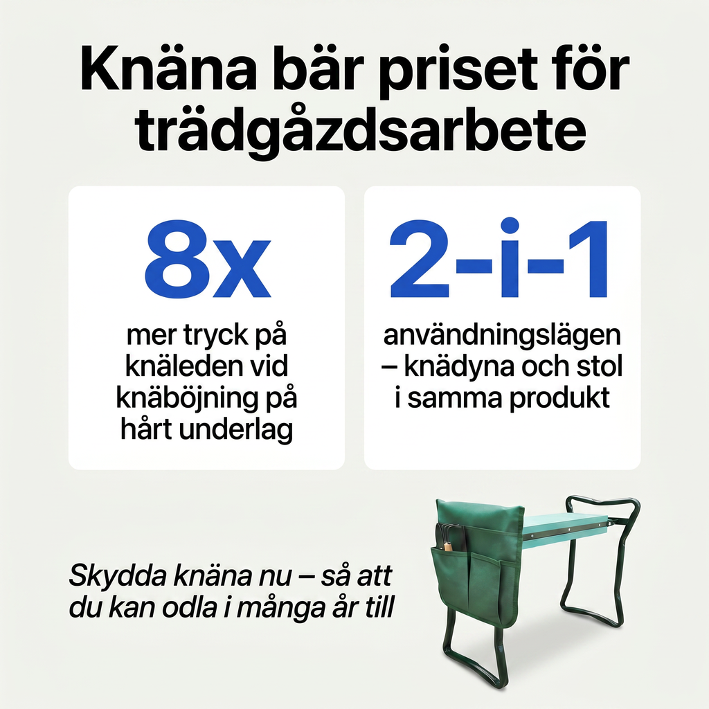 Zvarelo™ — Vändningsbara Trädgårdsdynan som är knädyna och sittplats i ett