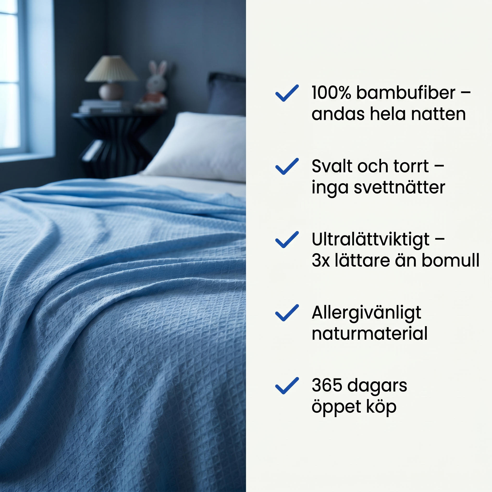 Zvarelo™ — Bambu-kyltäcket som reglerar kroppstemperaturen och håller dig sval hela natten