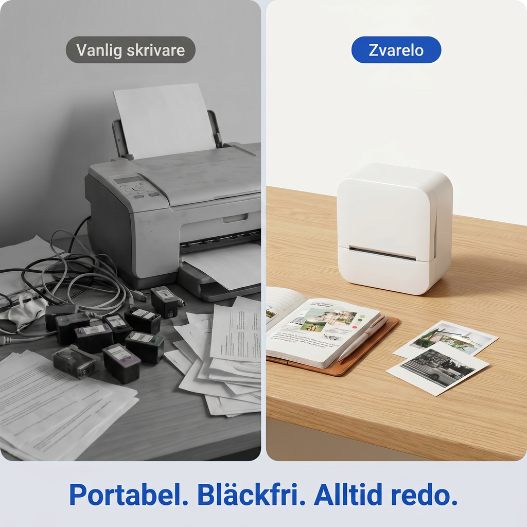 Zvarelo™ — Portabel bläckfri skrivare som förvandlar dina minnen till något du faktiskt kan hålla i
