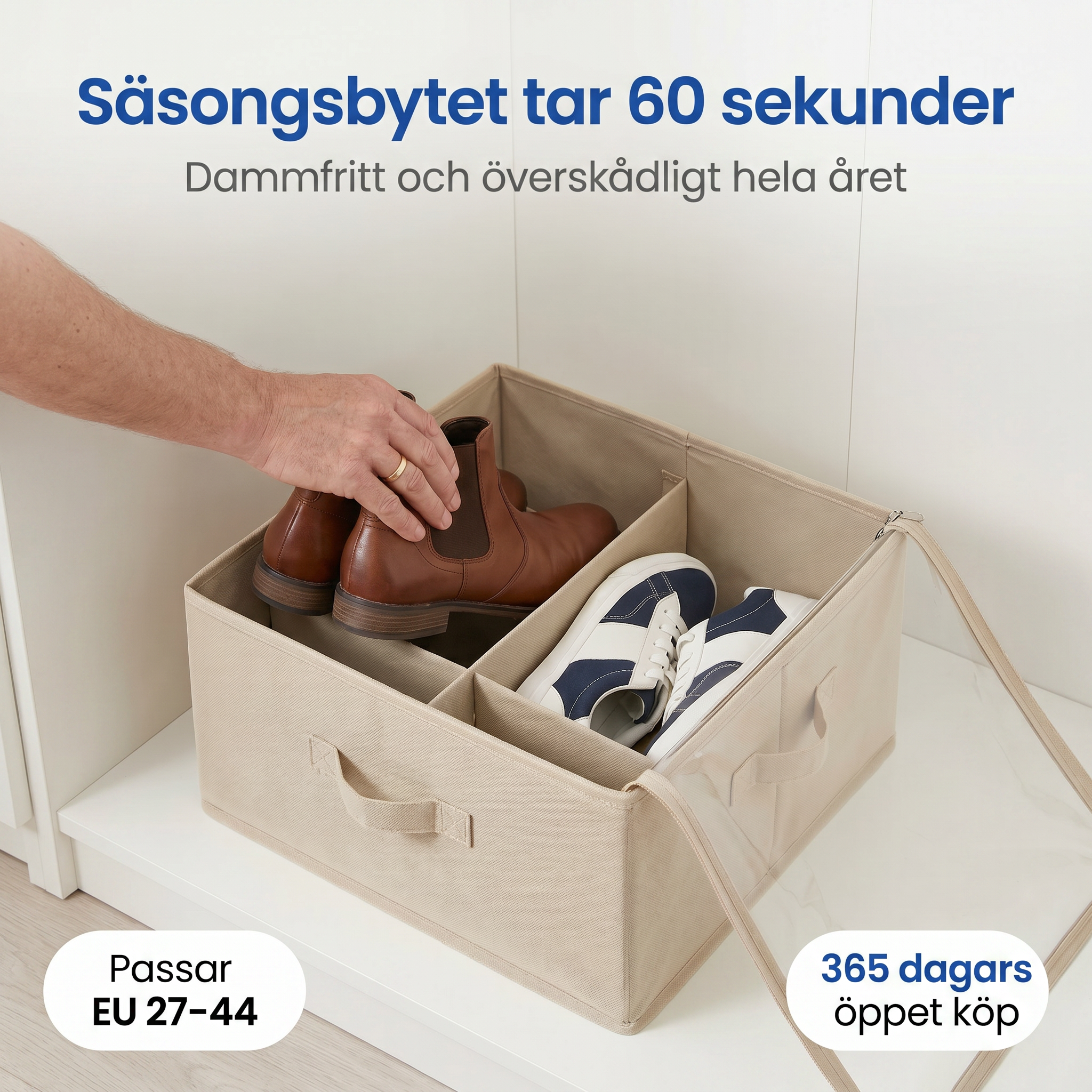 Zvarelo™ — Hopfällbar skoförvaringslåda som ger dig ordning och 70% mer plats i garderoben