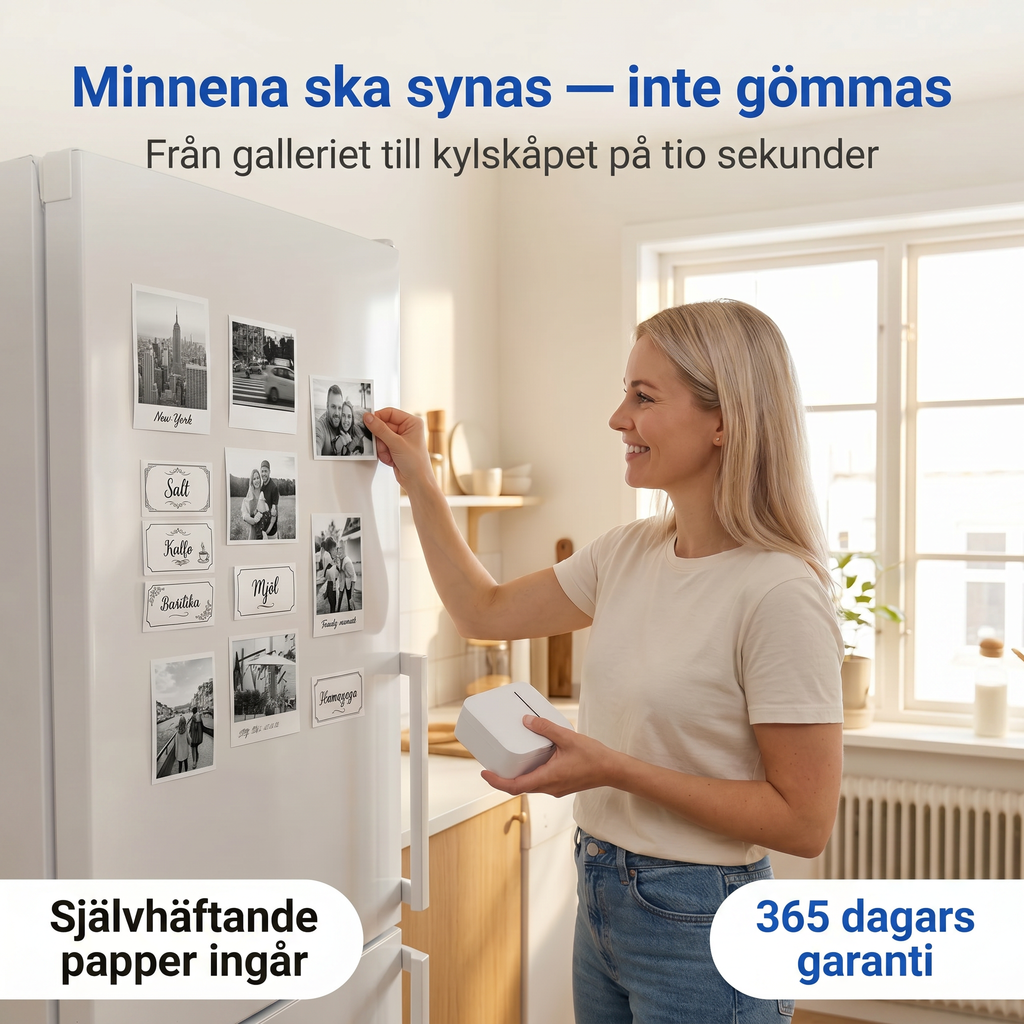 Zvarelo™ — Portabel bläckfri skrivare som förvandlar dina minnen till något du faktiskt kan hålla i