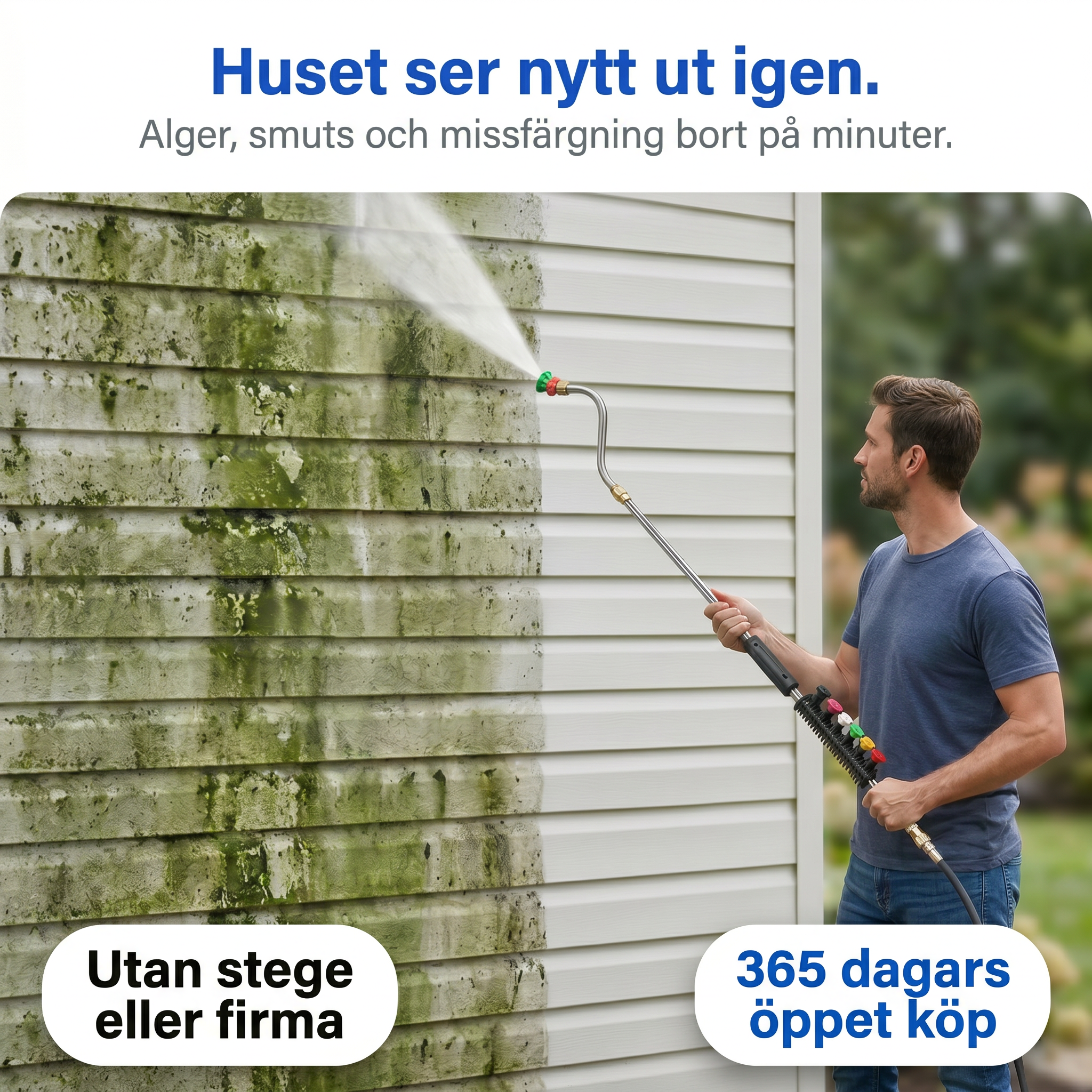 Zvarelo™ — Den Originella Högtrycksstaven som låter dig rengöra tak och rännor utan stege
