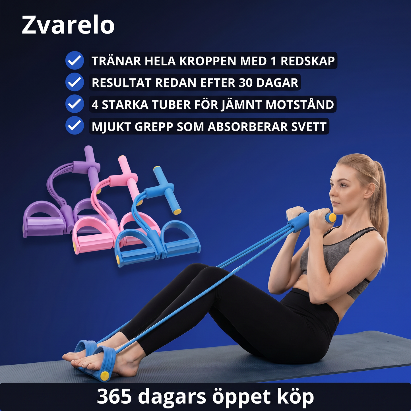 Zvarelo — Expanderbara Träningsbandet som ersätter gymmet och tränar hela kroppen hemma