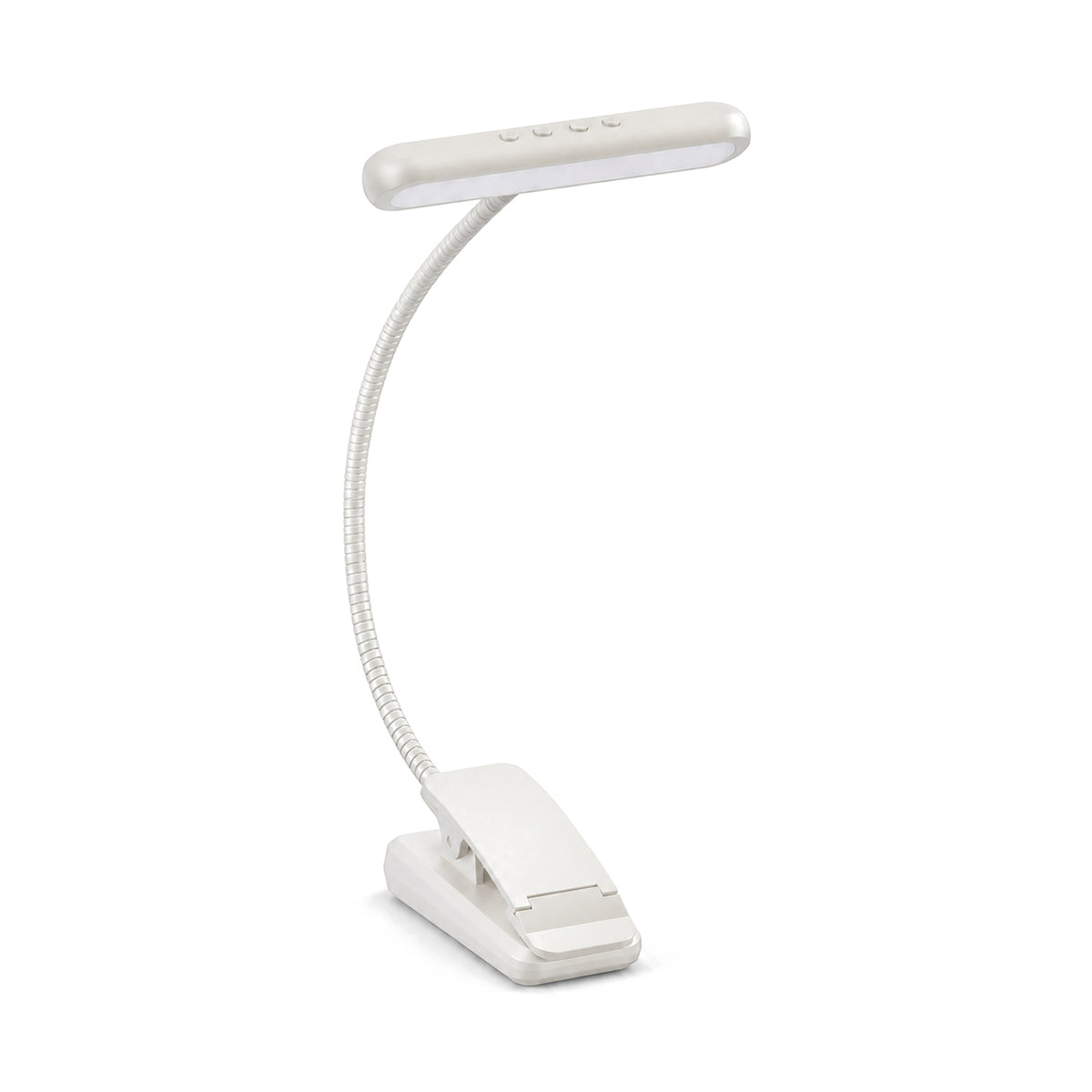 Bokläsarlampa med klips i färgen vit