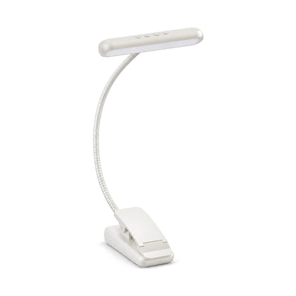 Bokläsarlampa med klips i färgen vit