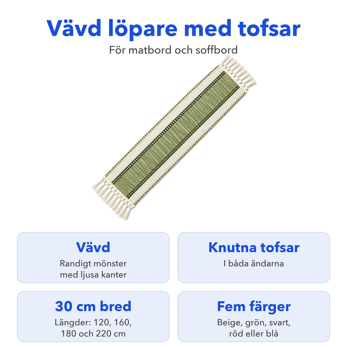 Fakta om den vävda bordslöparen