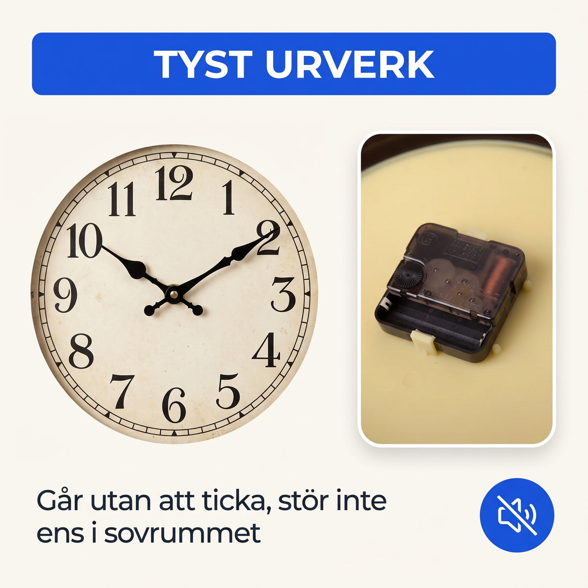 Tyst urverk går utan att ticka