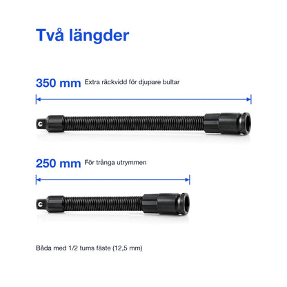 Jämförelse av längderna 350 mm och 250 mm med måttlinjer