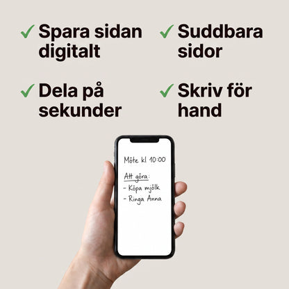 Fyra fördelar med blocket och en telefon som visar en sparad sida