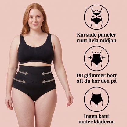 Modell med trosan och tre punkter om passform och komfort