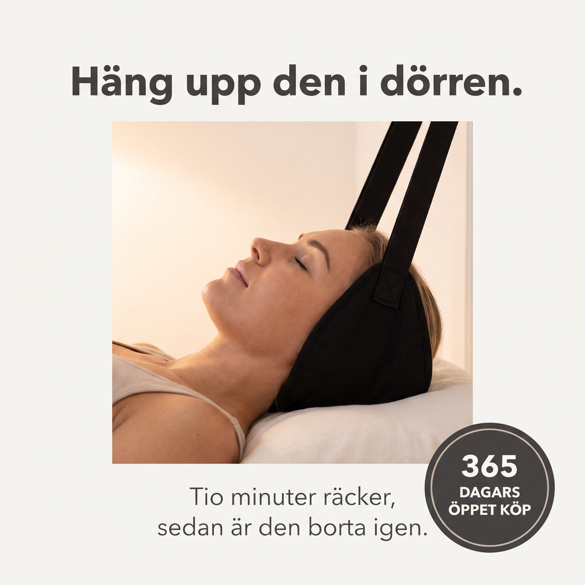 Nackhängmattan vikt ihop till en liten bunt
