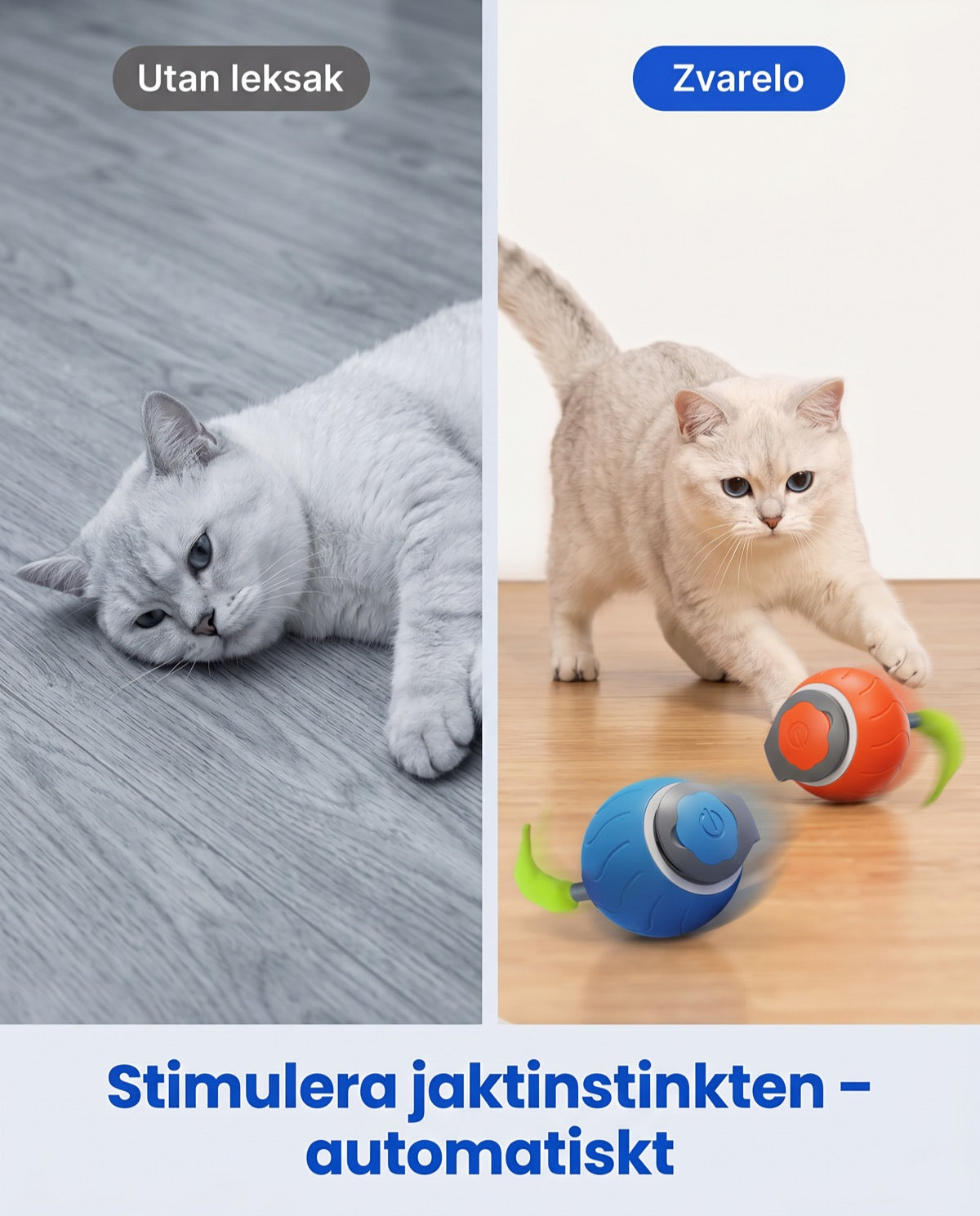 Zvarelo™ — Kattleksaken som rör sig på egen hand och väcker jaktinstinkten utan att du behöver vara med