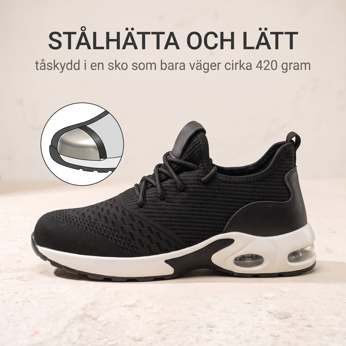 Stålhätta och lätt tos kydd cirka 420 gram