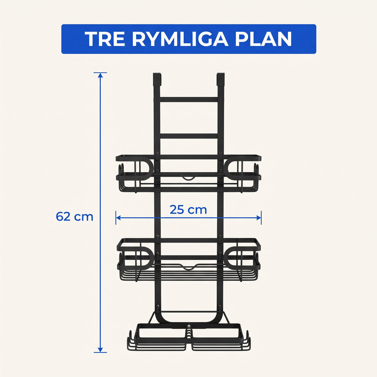 Zvarelo hängande duschhylla 3 plan
