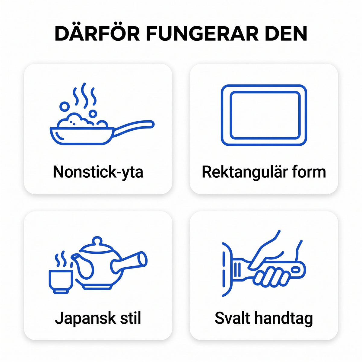 Zvarelo rektangulär nonstick omelettpanna