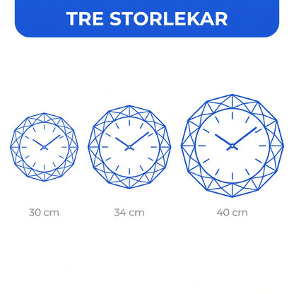 Zvarelo väggklocka storleksjämförelse